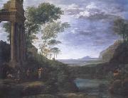 Claude Lorrain Landscape with Ascanius Shooting the Stag (mk17) oil on canvas